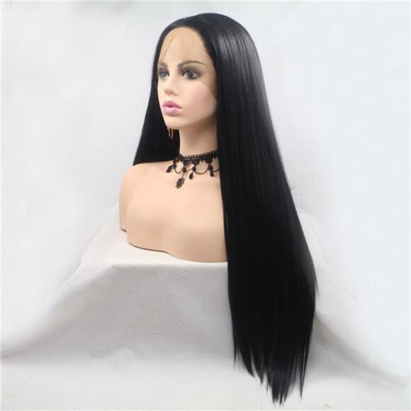 13*3" Lace Front Wigs Synthetic Long Straight 24" 130% Density - Picture 2 of 8
